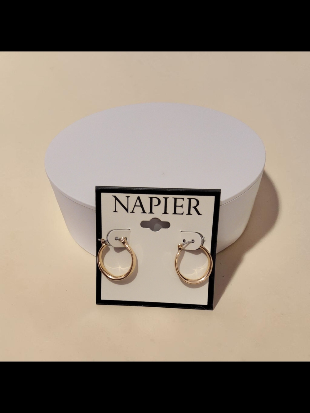 Napier Gold Hoop Earrings - Sleek Twisted Small Hoops